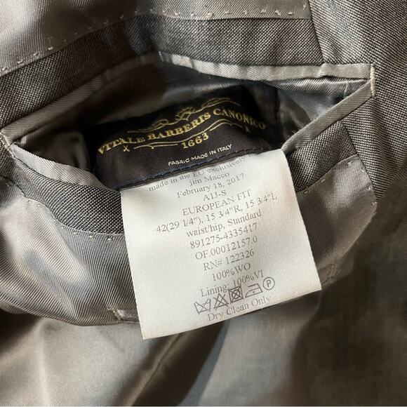 Vitale Barberis Canonico Wool two button blazer gray - 42 - Picture 10 of 12
